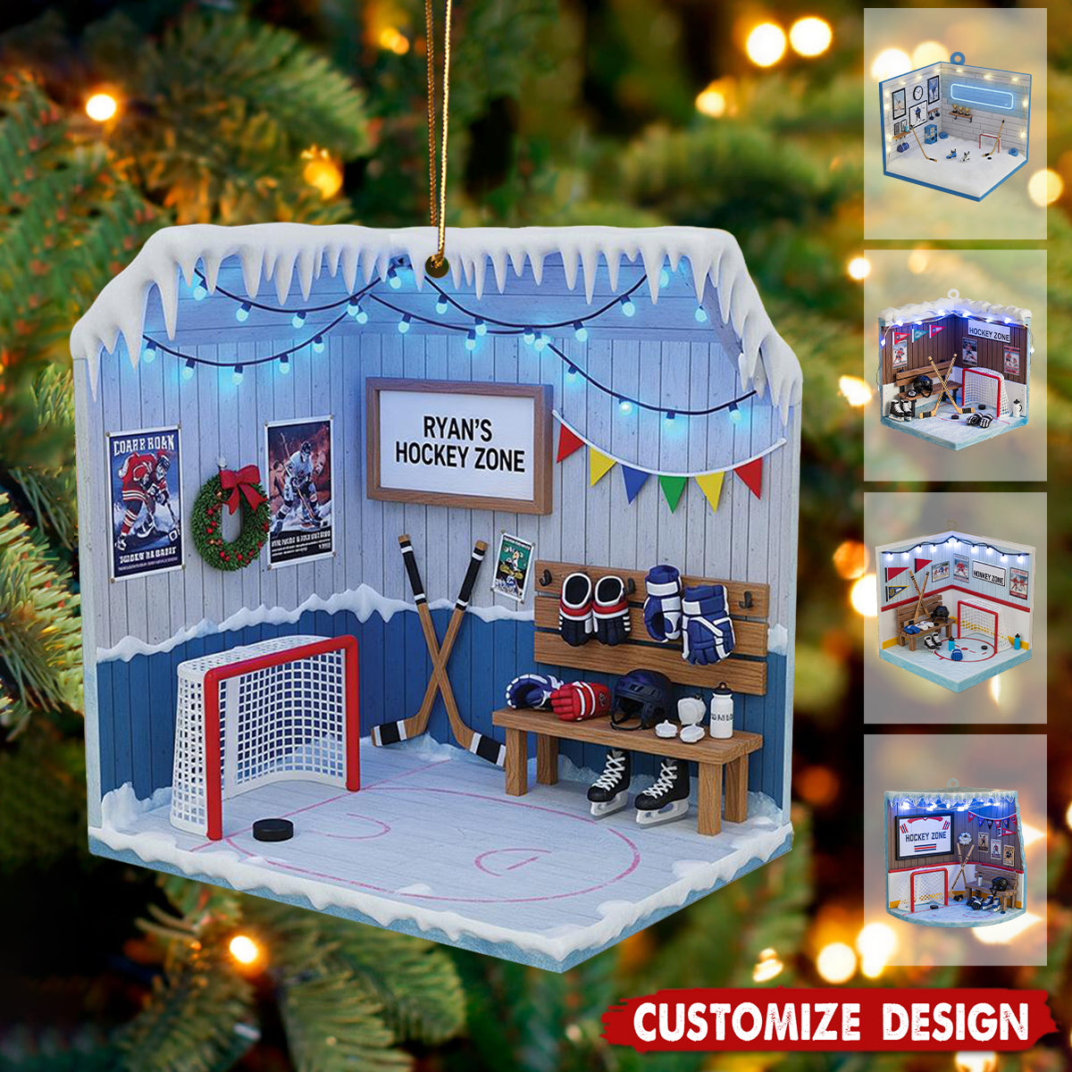 Personalized Hockey Ornament,  Hockey Player Christmas Keepsake, Hockey Sport Gifts, Hockey Ornament