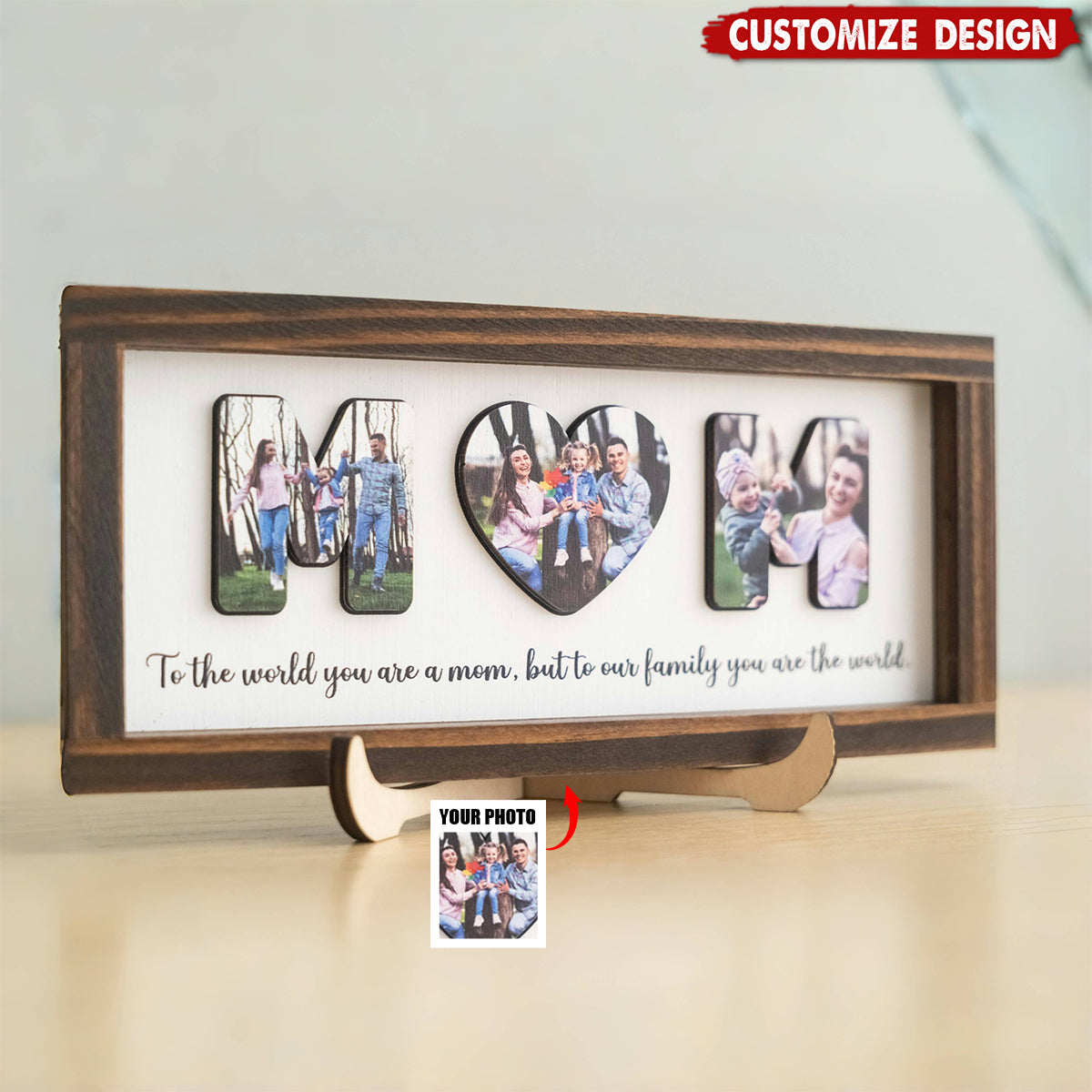Personalized 2-Layered Wooden Plaque - Mother’s Day Gift For Mom