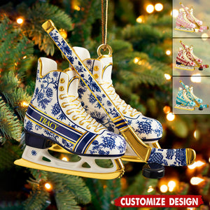 Personalized Classic Ice Hockey Christmas Ornament - Gift For Ice Hockey Lover