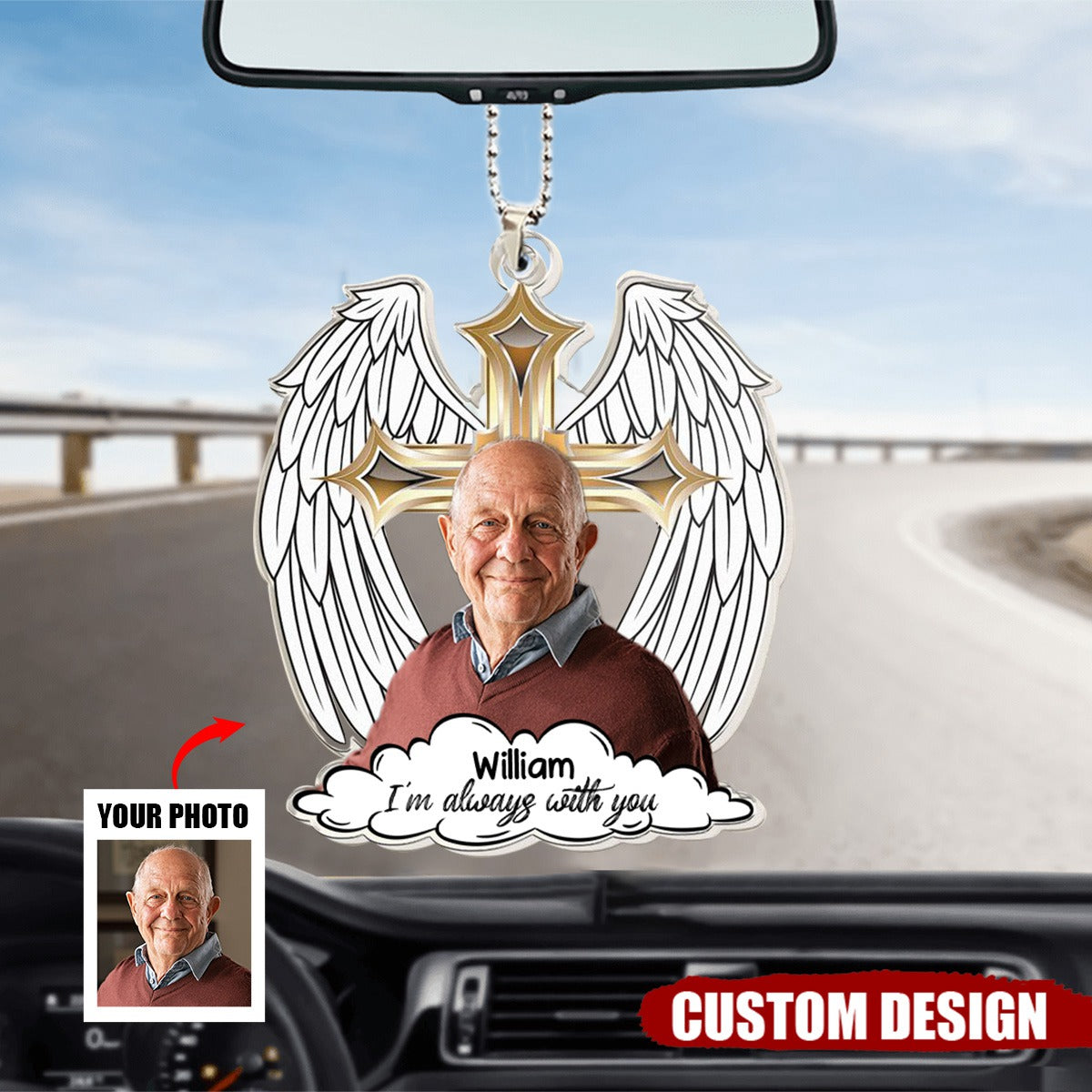I'm Always With You - Personalized Photo Acrylic Car Ornament