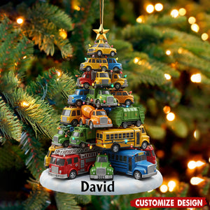 Personalized Kid Truck Christmas Ornament