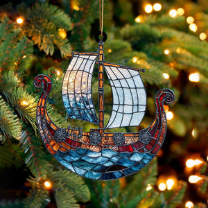 Viking Ship Acrylic Suncatcher Ornament,Christmas Ornament