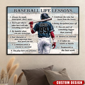 Baseball Life Lessons -Personalized Poster, Gift For Baseball Lover