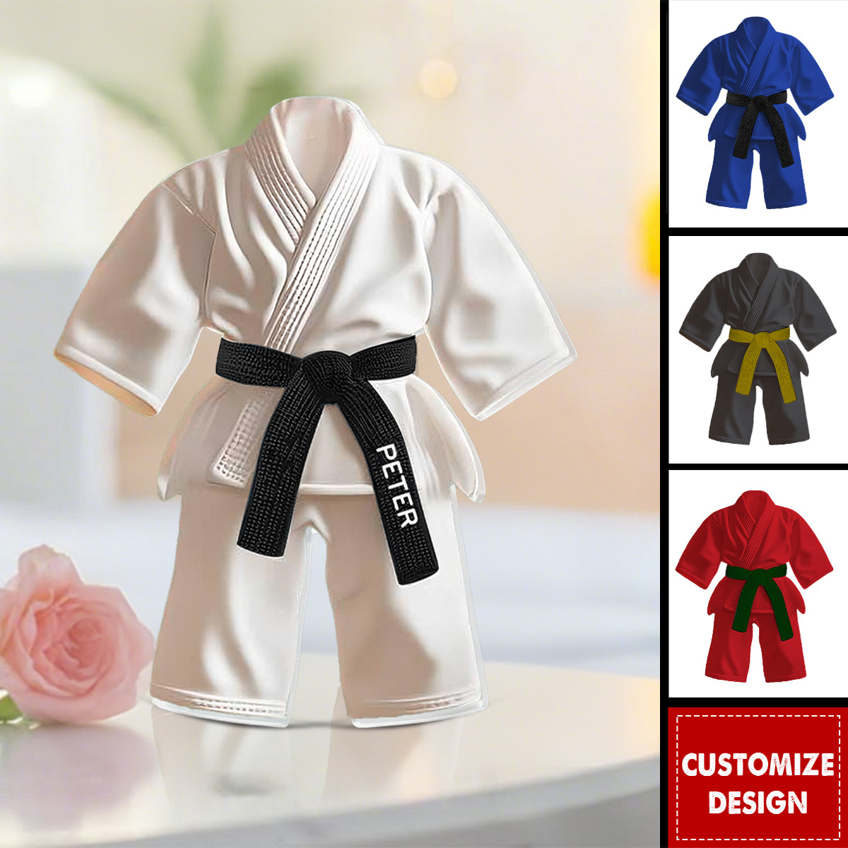 Personalized Black Belt Acrylic Plaque - Jiu-Jitsu,Karate Gift