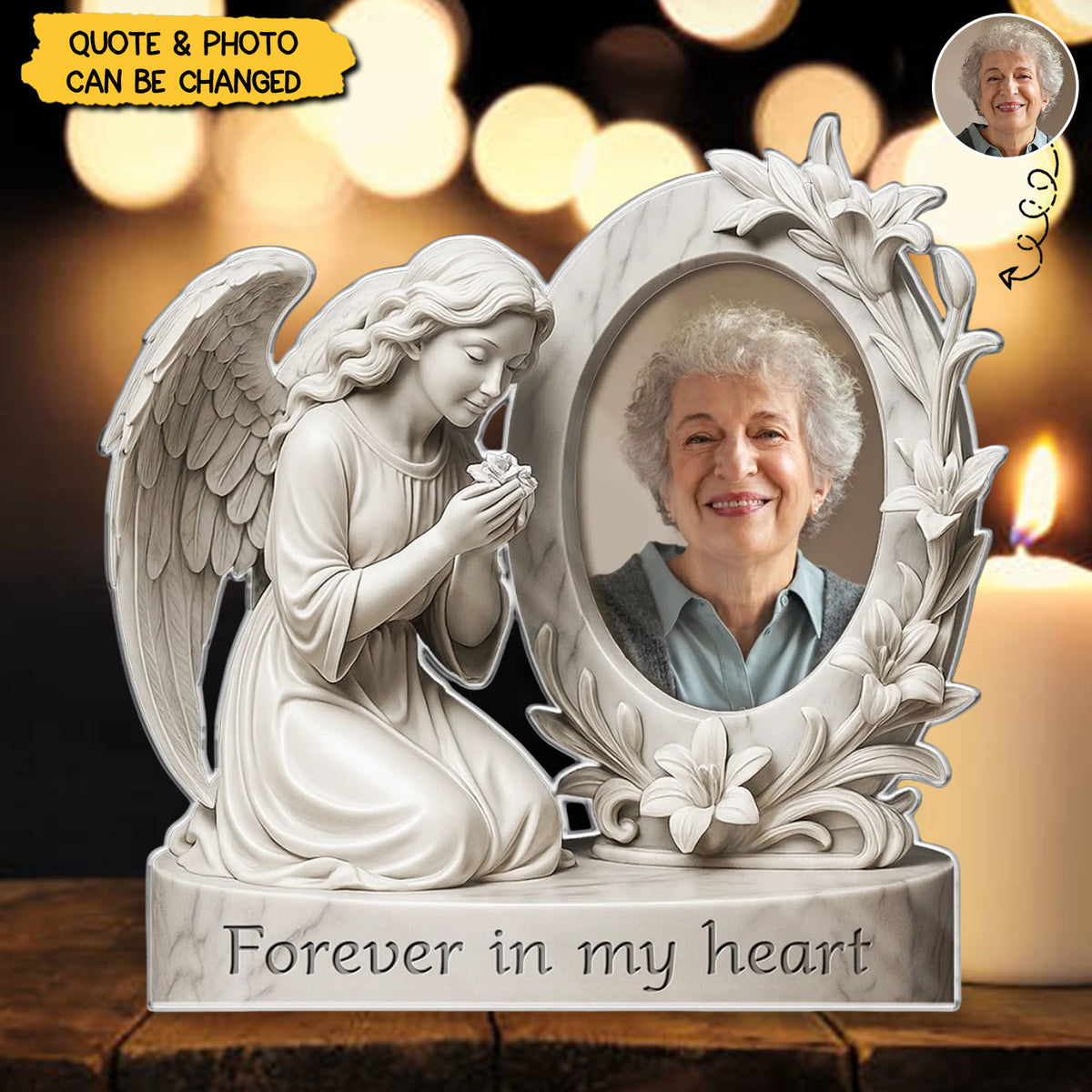 Your Love Is My Forever Light - Memorial Personalized Acrylic Plaque - Sympathy Gift For Family Members