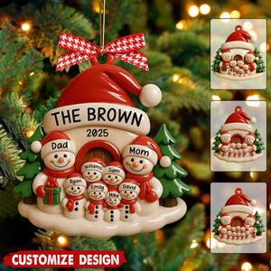 Personalized Snowman Ornament, Acrylic Family Christmas Tree Decor, Holiday Keepsake, Christmas Decor, Xmas Gift