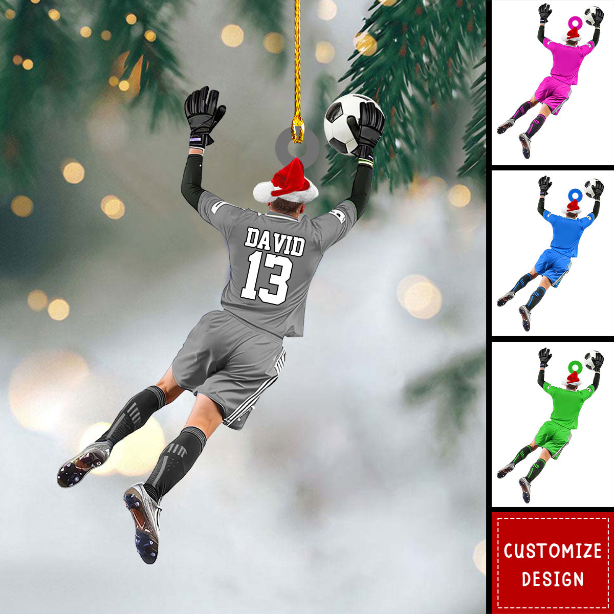 Personalized Soccer Goalkeeper Christmas Ornament Gift for Soccer Lovers-2024 New Release