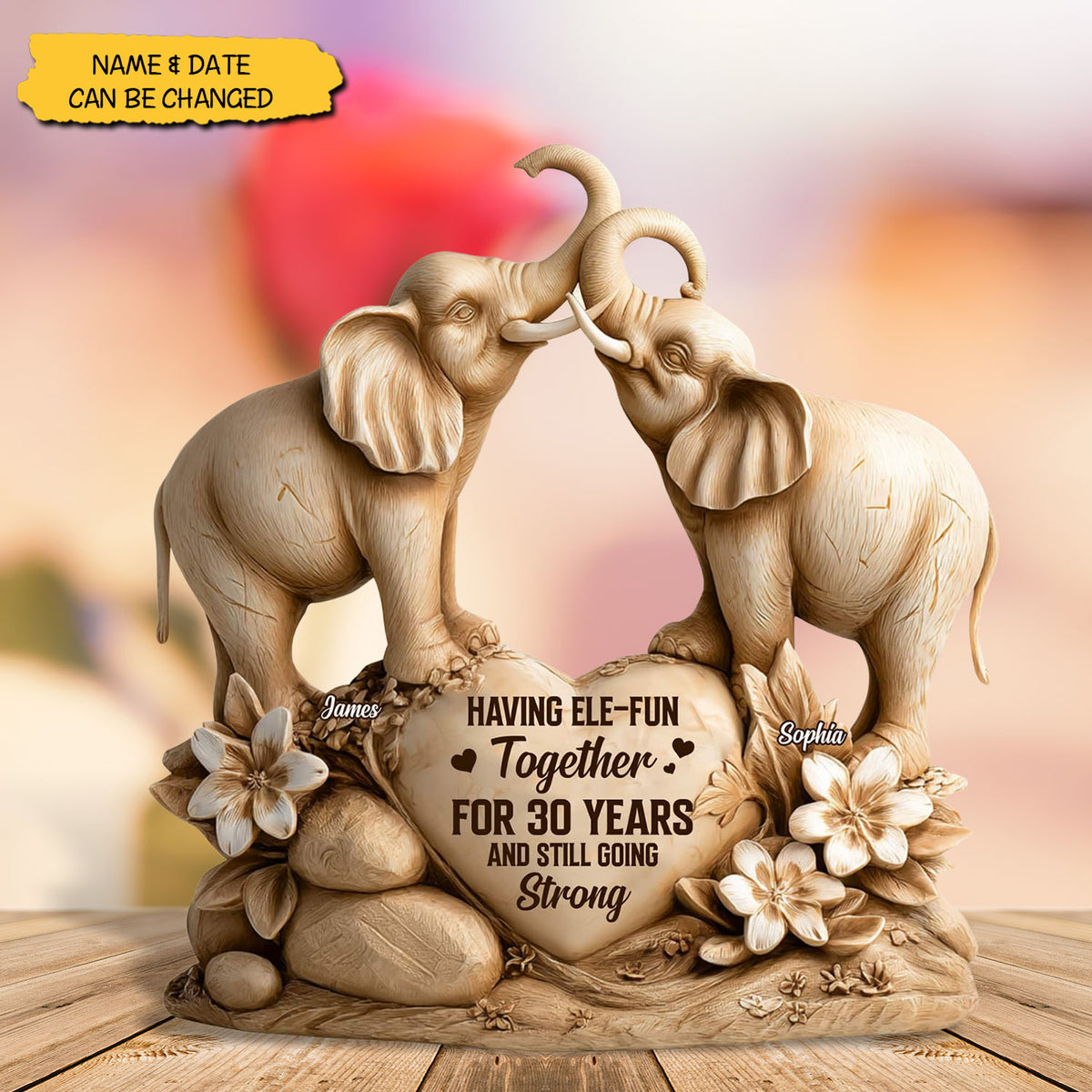 Elephant Couple - Personalized Acrylic Plaque