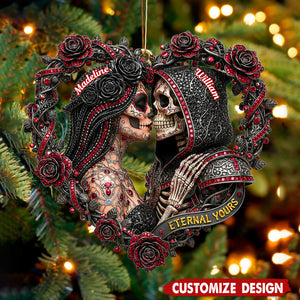 Skull Couple Ornament Personalized Christmas Gifts