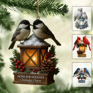 “Winter Lantern Birds” — Colorful Christmas Tree Bird Ornament