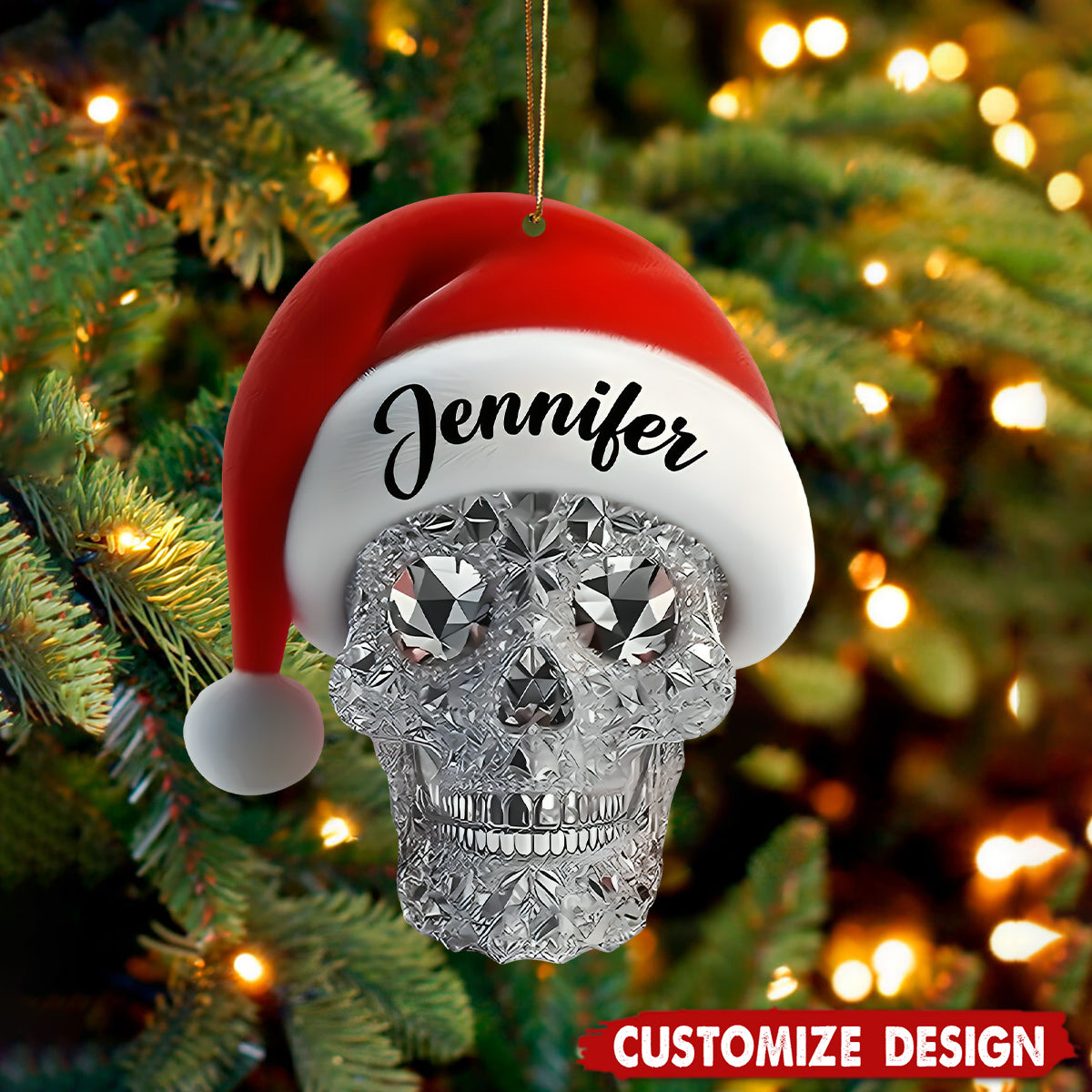 Merry Christmas - Personalized Skull Ornament