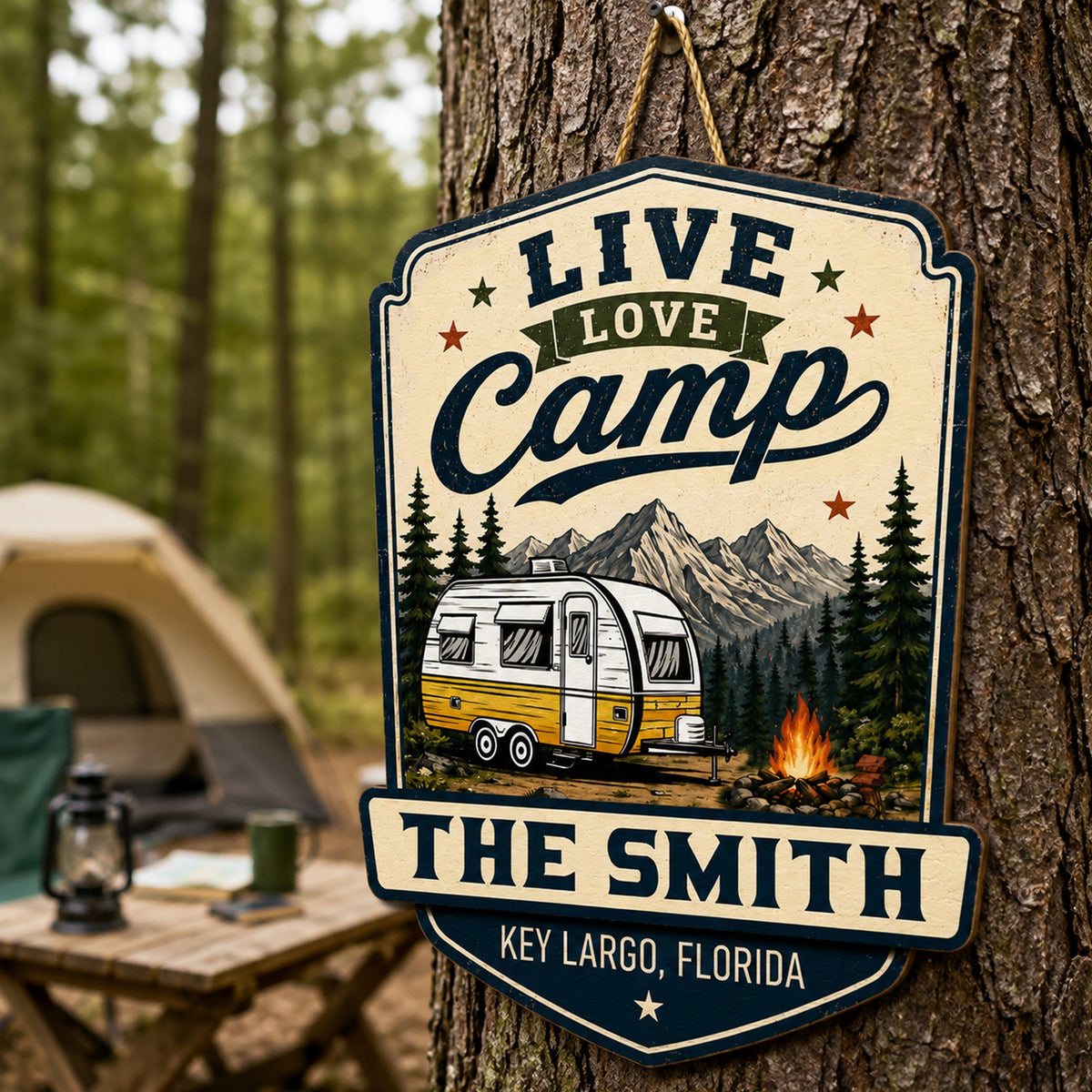 Welcome To Our Campsite - Personalized Wood Sign