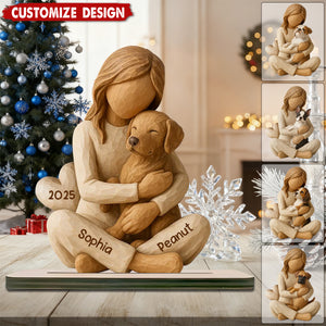 With My Dog - Personalized Standing Wooden Plaque - Gift For Dog Lovers