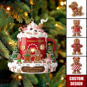 Personalized Gingerbread Christmas Family Ornament - Gift For Family