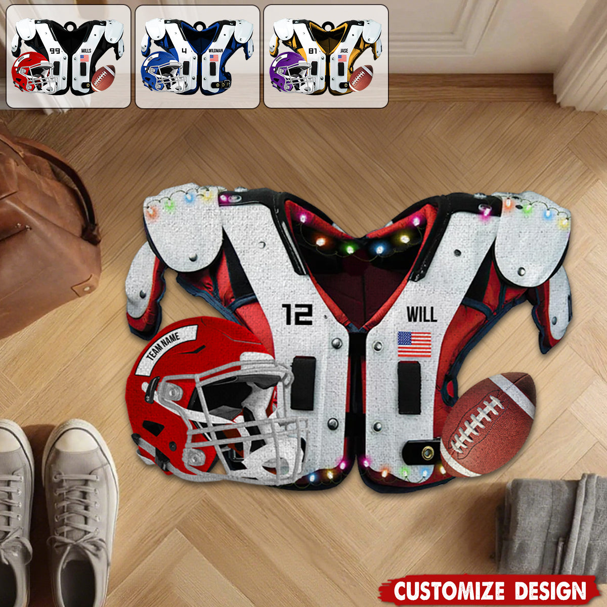 Personalized American Football Doormat/ Rug - Gift For American Lovers