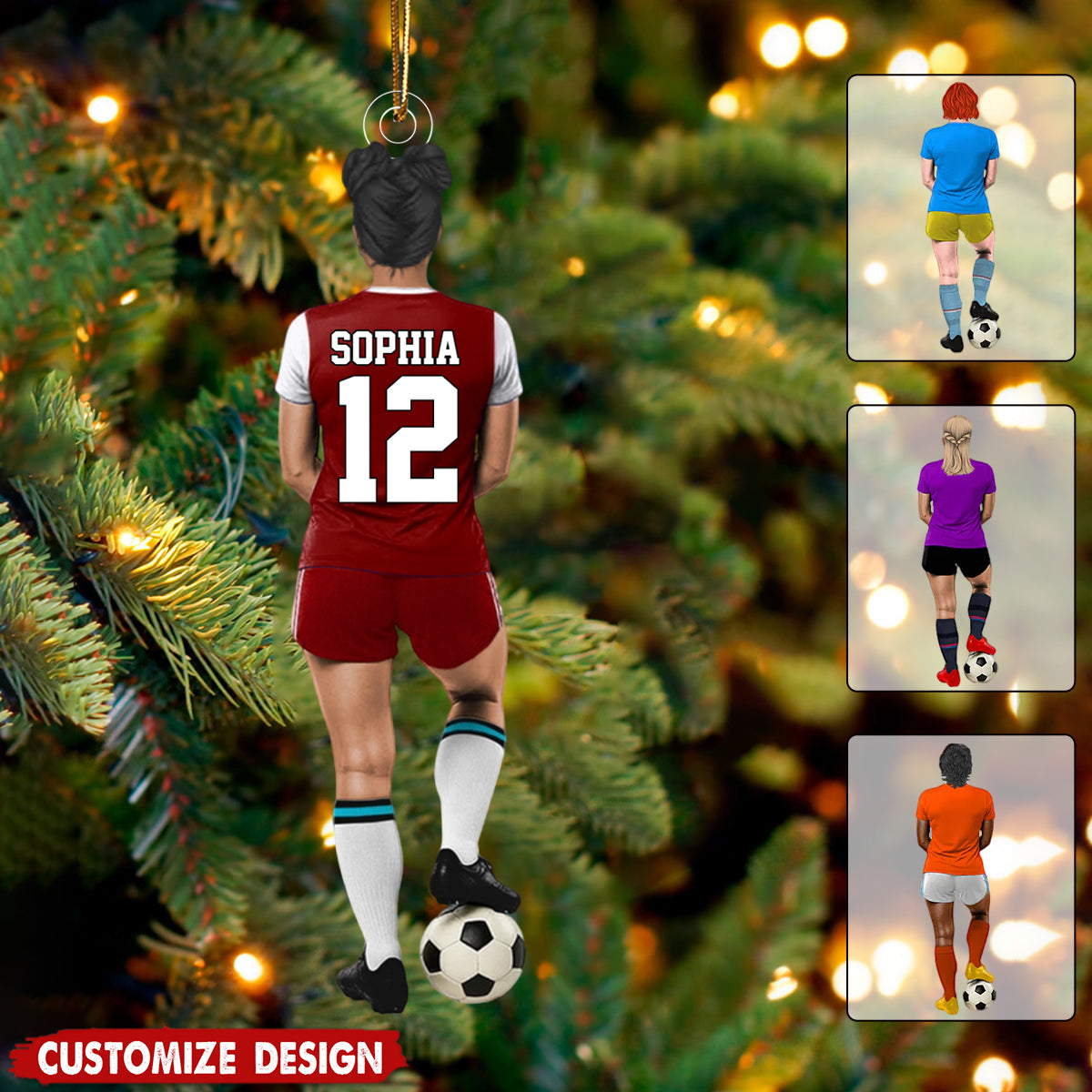 Personalized Soccer Player Christmas Ornament - Gift For Soccer Player Soccer Lovers