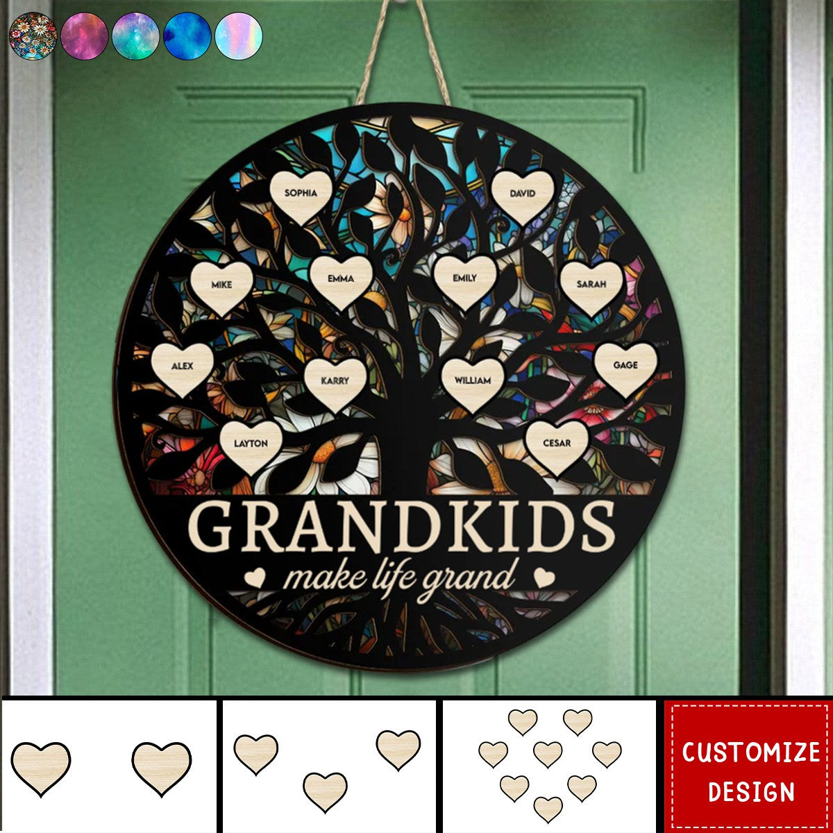 Grandkids Make Life Grand Galaxy - Personalized 2 Layers Wood Sign