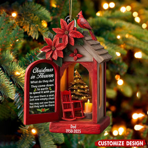 Personalized Empty Chair Remembrance in Heaven Memorial Christmas Ornament