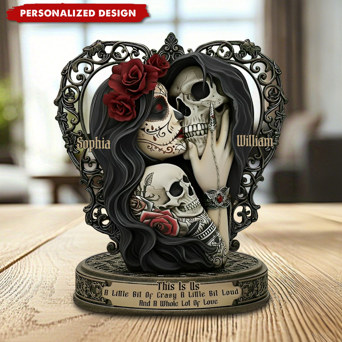 This Is Us-Personalized Skull Acrylic Plaque-Gift For Couple