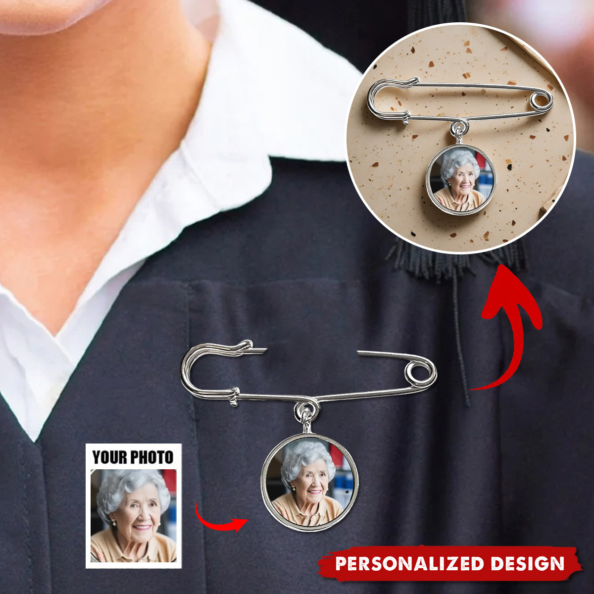 On Your Graduation Day Know That My Heart Is There And I Am Walking Beside You-Personalized Lapel Pin