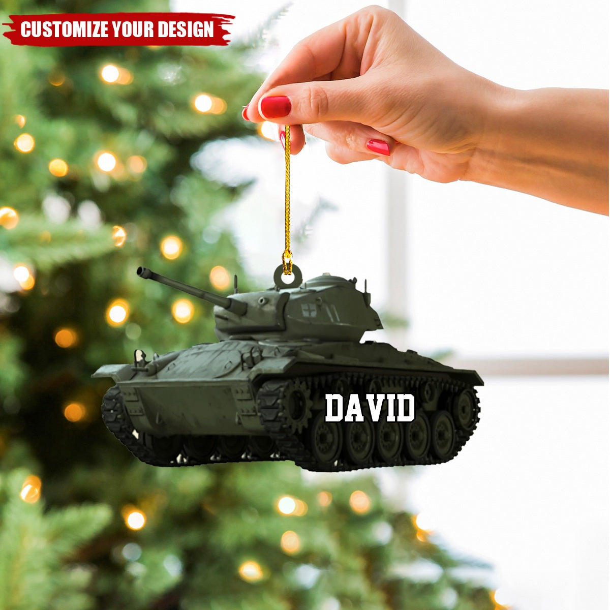 Personalized Tank Car Custom Name Shaped Ornament