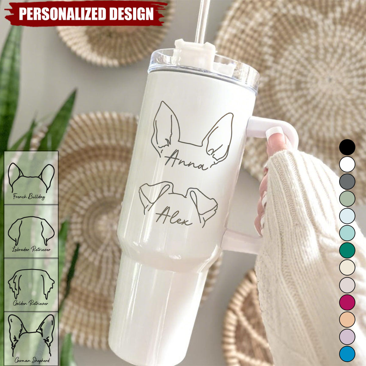 Personalized Dog/Cat Mom Tumbler-Gift For Pet Lovers