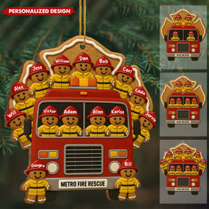 Celebrate Your Heroes With Festive Firefighter Ornament, Personalized Custom Wood Gift For Firefighters And Family