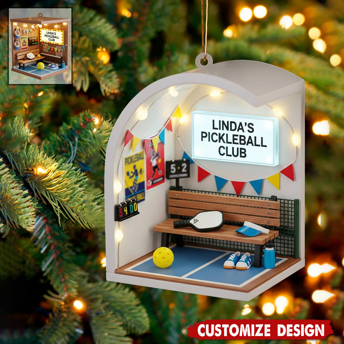 Personalized Pickleball Christmas Ornament - Gift For Double Partner Friend, Pickleball Keepsake, Pickle ball Partner