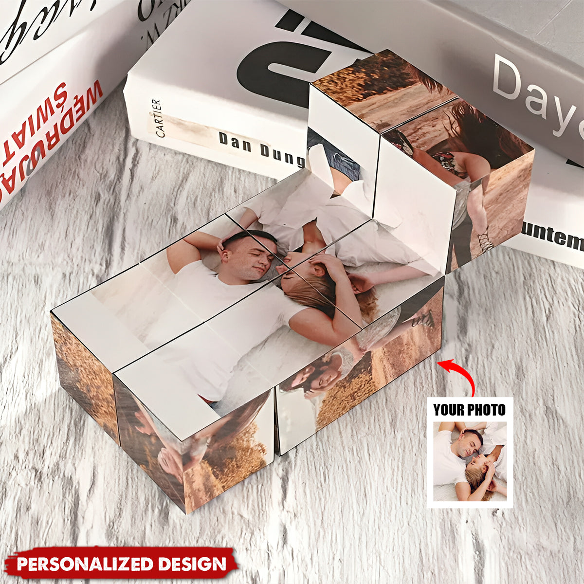 Personalized Eternal Love Custom Photo Cube-Wedding/Anniversary  Gift