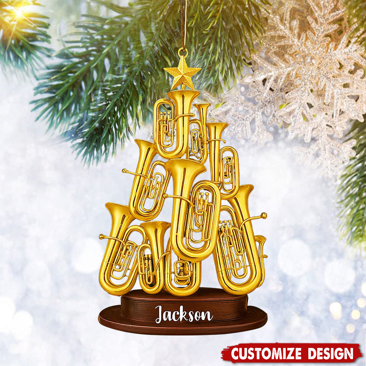 Personalized Instrument Tuba Christmas Tree Ornament Acrylic - Gift For Musical, Tuba Player Euphonium Player