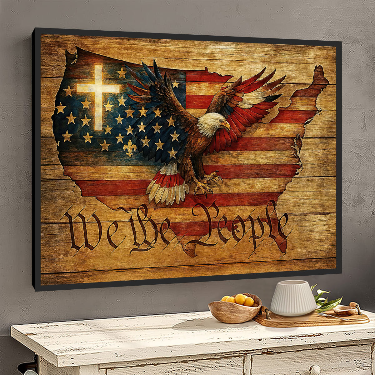 We The People-July 4th God Eagle Poster-Gift For Christians, Eagle Lovers