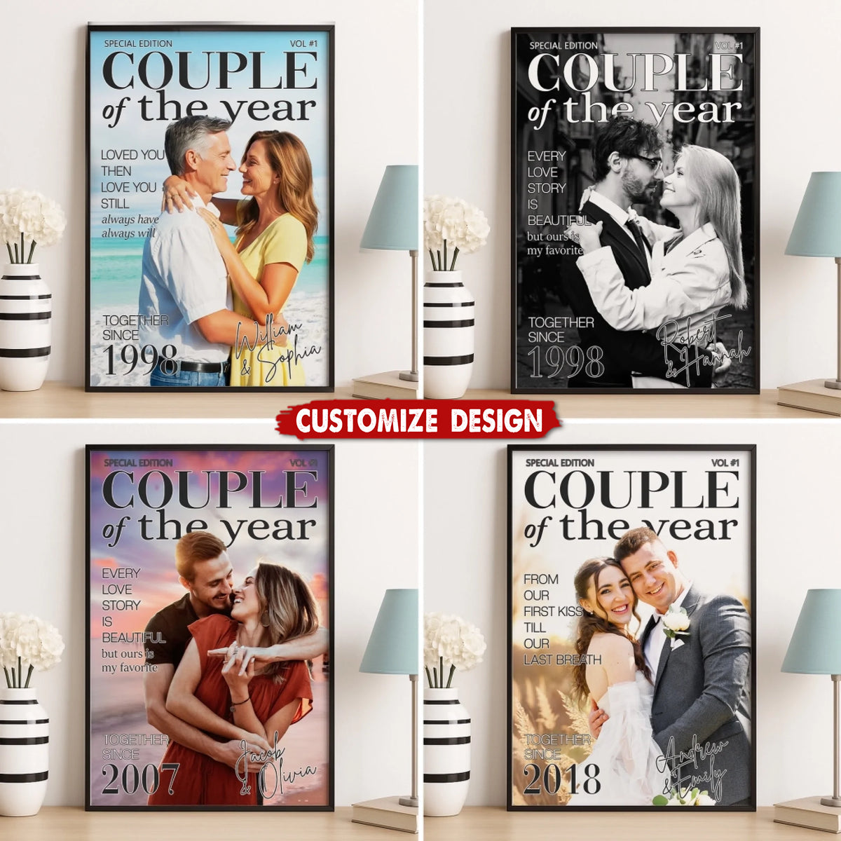 Choosing You Feels So Right -  Personalized Couple Poster - Anniversary Wedding Gifts For Husband And Wife