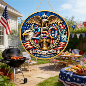 US 250th Anniversary Patriot Wood Sign