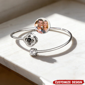 Custom Projection Bracelet Personalized Photo Bracelet Heart Jewelry Gift for Her