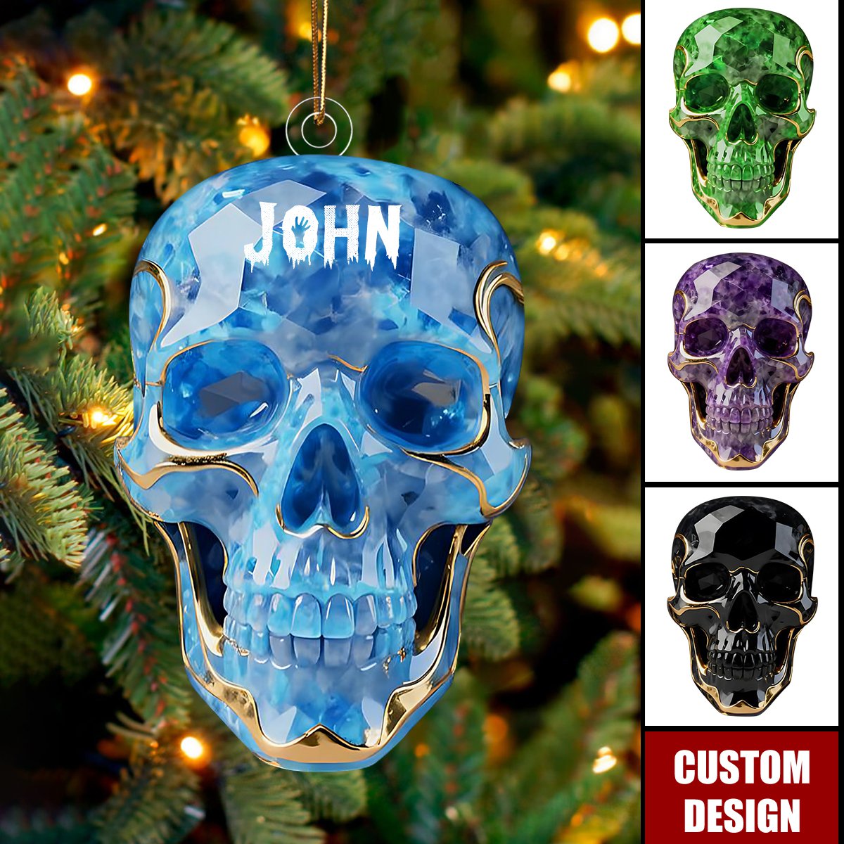 Beautiful Skull - Personalized Skull Accent Ornament