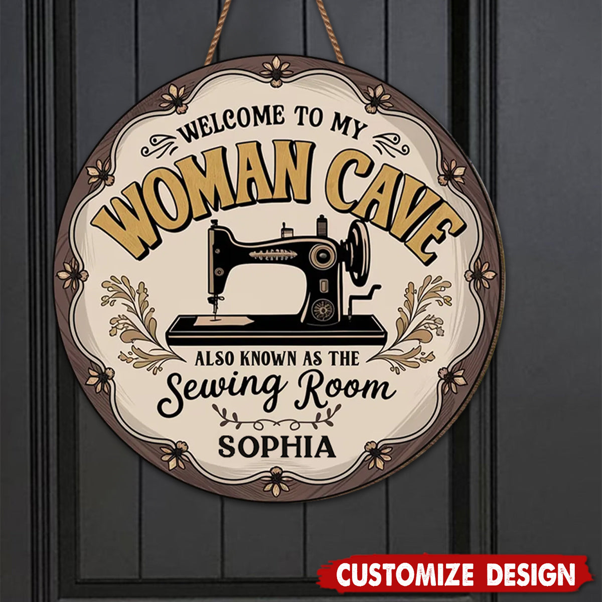 Welcome To My Sewing Room - Family Personalized Shaped Home Decor Wood Sign - House Warming Gift For Yourself, Best Friends, Siblings, Family Members