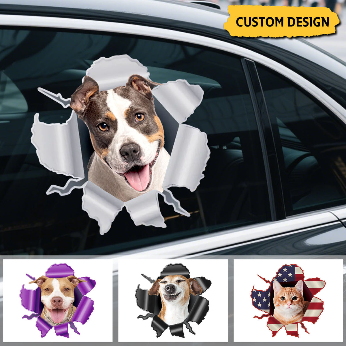 Personalized Peeking Pets Decal - Gift For Pet Lovers