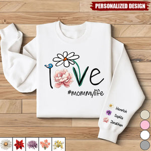 Love Grandma Life Month Flowers-Personalized Sweatshirt-Mother's day gift
