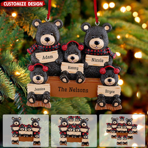 Holiday Bear Family - Personalized Ornament - Gift For Family