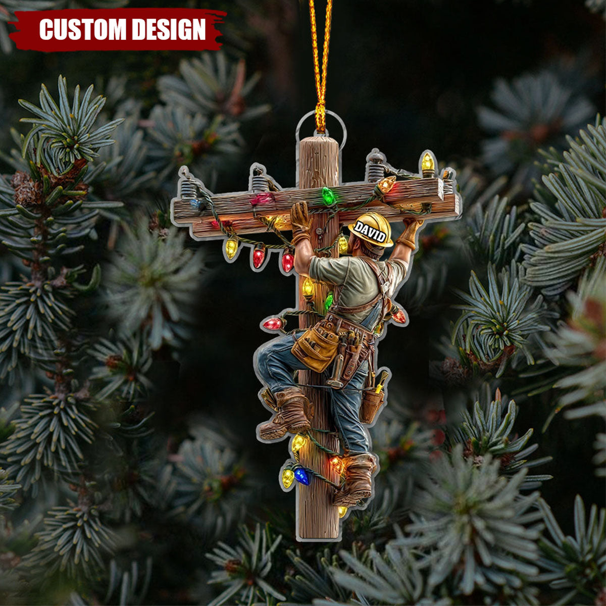 Keeping the Lights On - Personalized Lineman Ornament