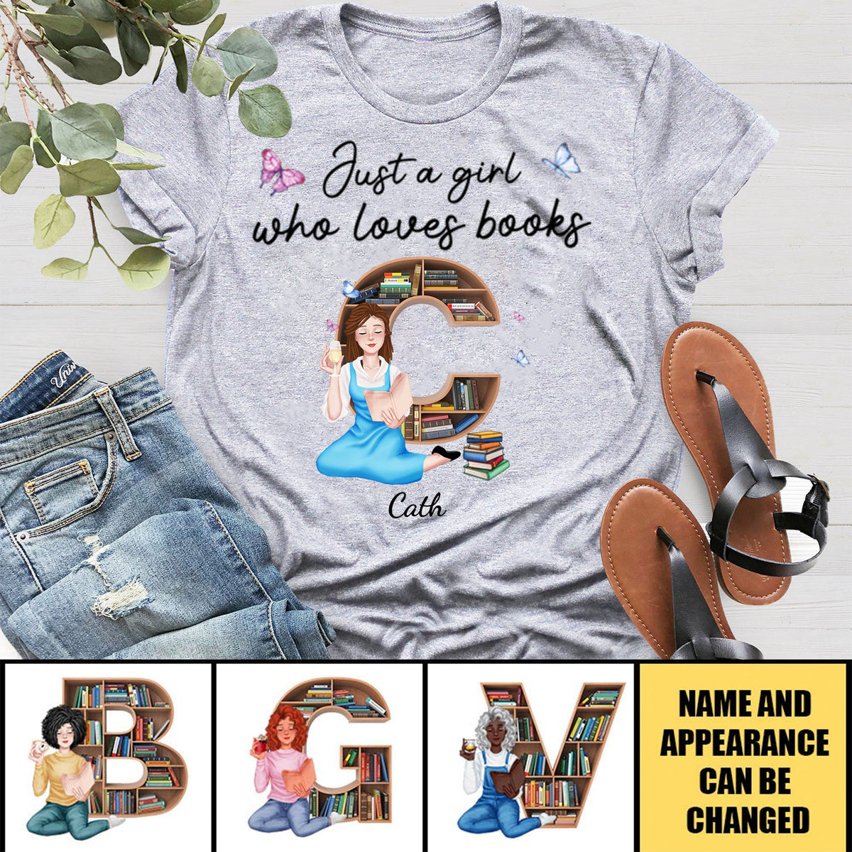 Just A Girl Who Loves Books - Personalized T-shirt