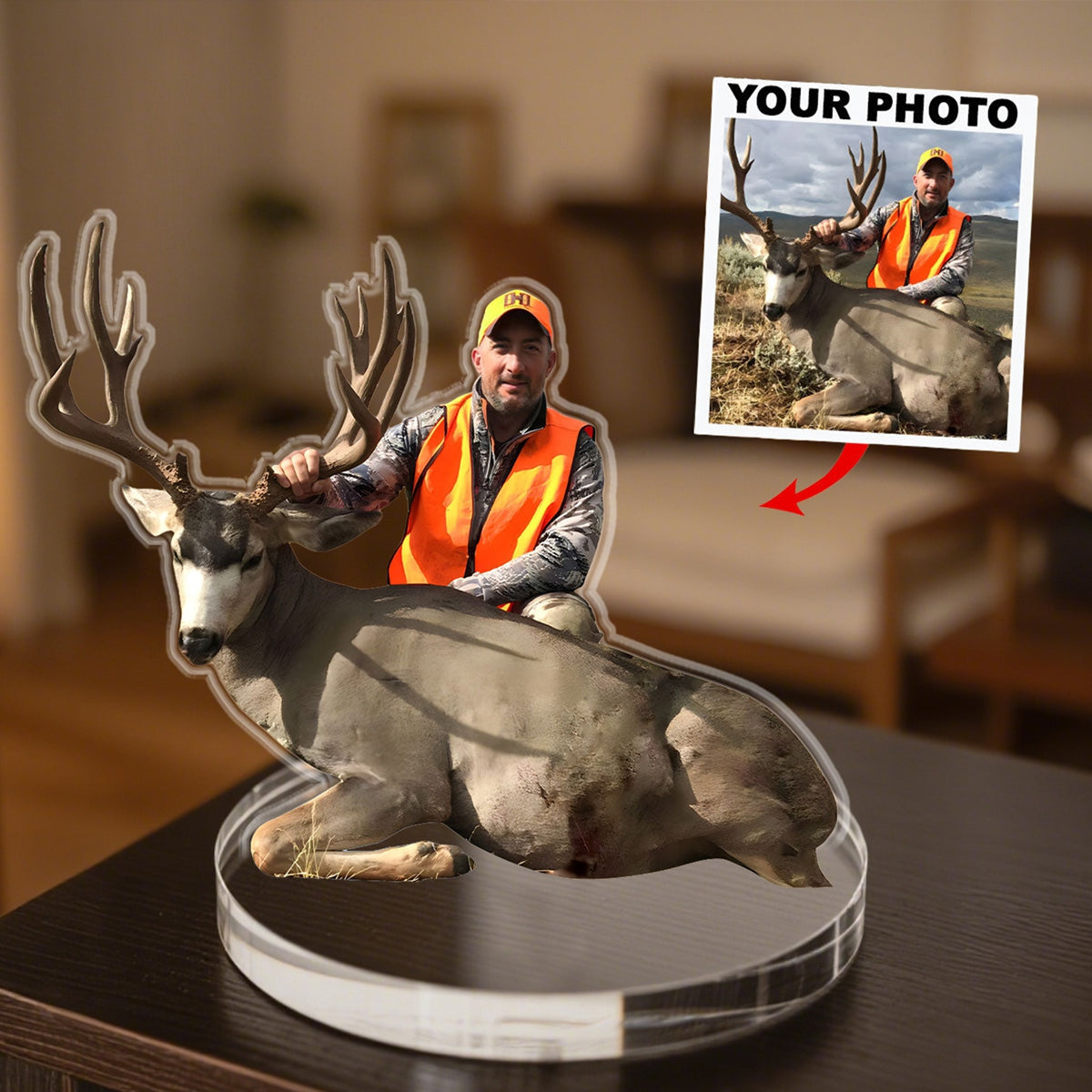 Personalized Upload Photo Acrylic Plaque - Gift for Hunting Lovers