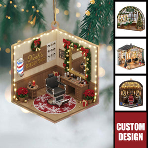 Personalized Hair Salon Christmas Ornament - Gift  For Hairdresser
