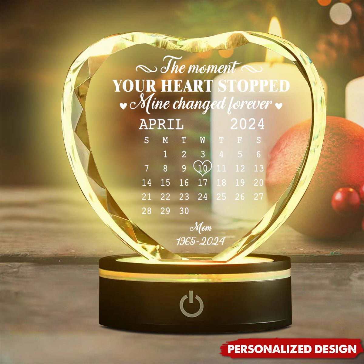 The Moment - Personalized Custom Crystal Led Light