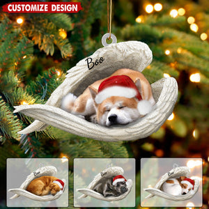 Personalized Dog Sleeping Angel Car Hanging Ornament- Double Sides Printed