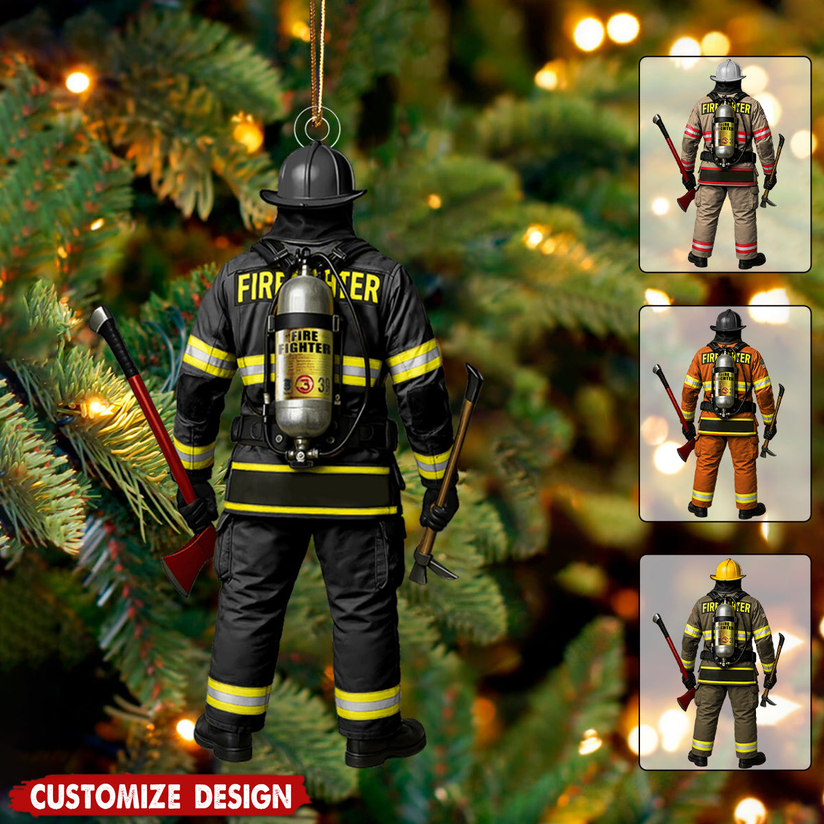 Personalized Firefighter On Duty Christmas Ornament - Gift For Firefighter Fireman New