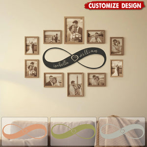 Personalized Infinity Heart Metal Wall Art: Couple Names & Date