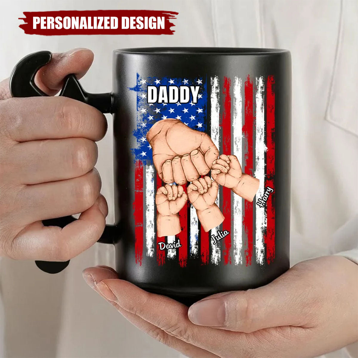 Fist Bump With Grandpa-Personalized Wrench Handle Mug