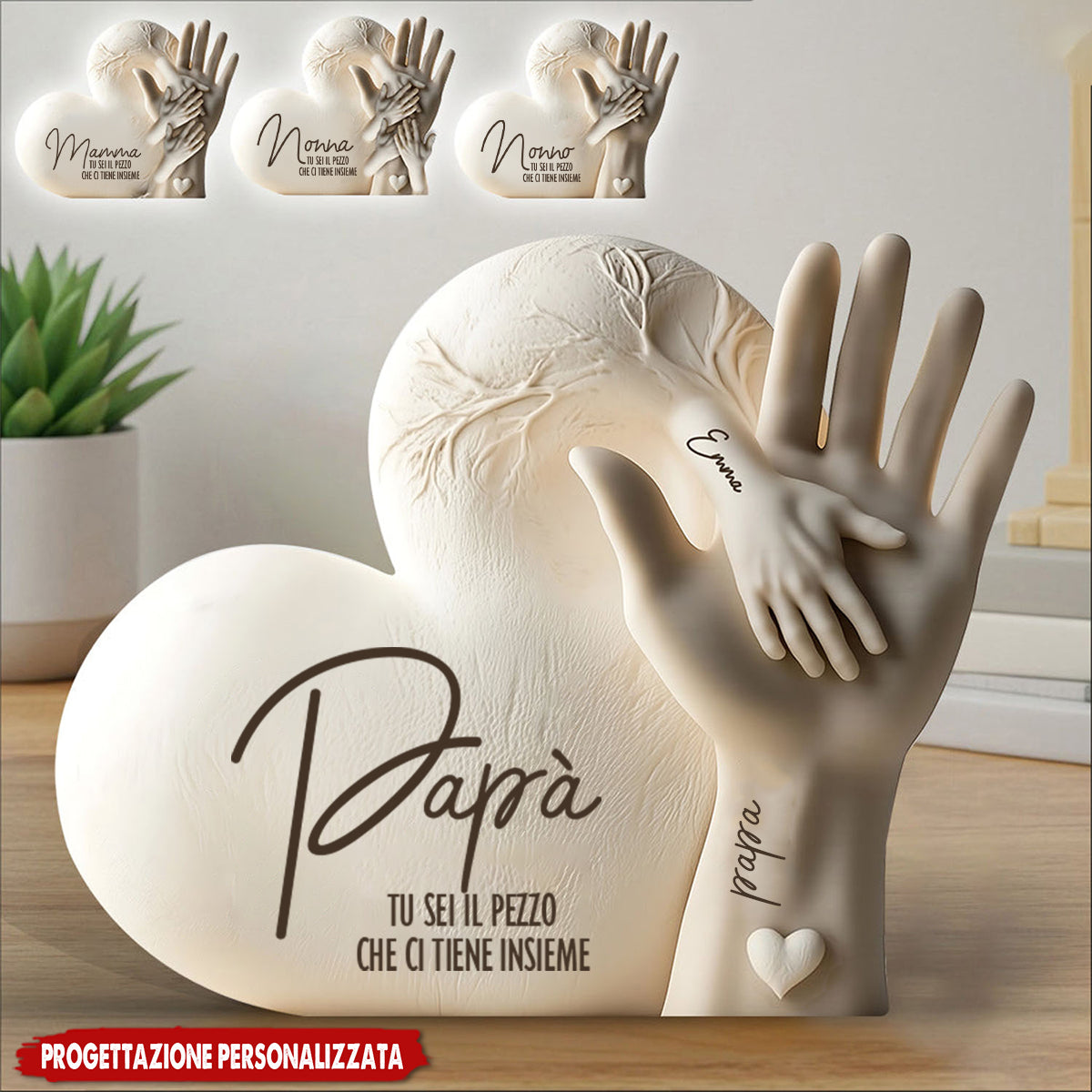 Papà, sei il pezzo che ci tiene uniti - Targa acrilica personalizzata, regalo per la festa del papà