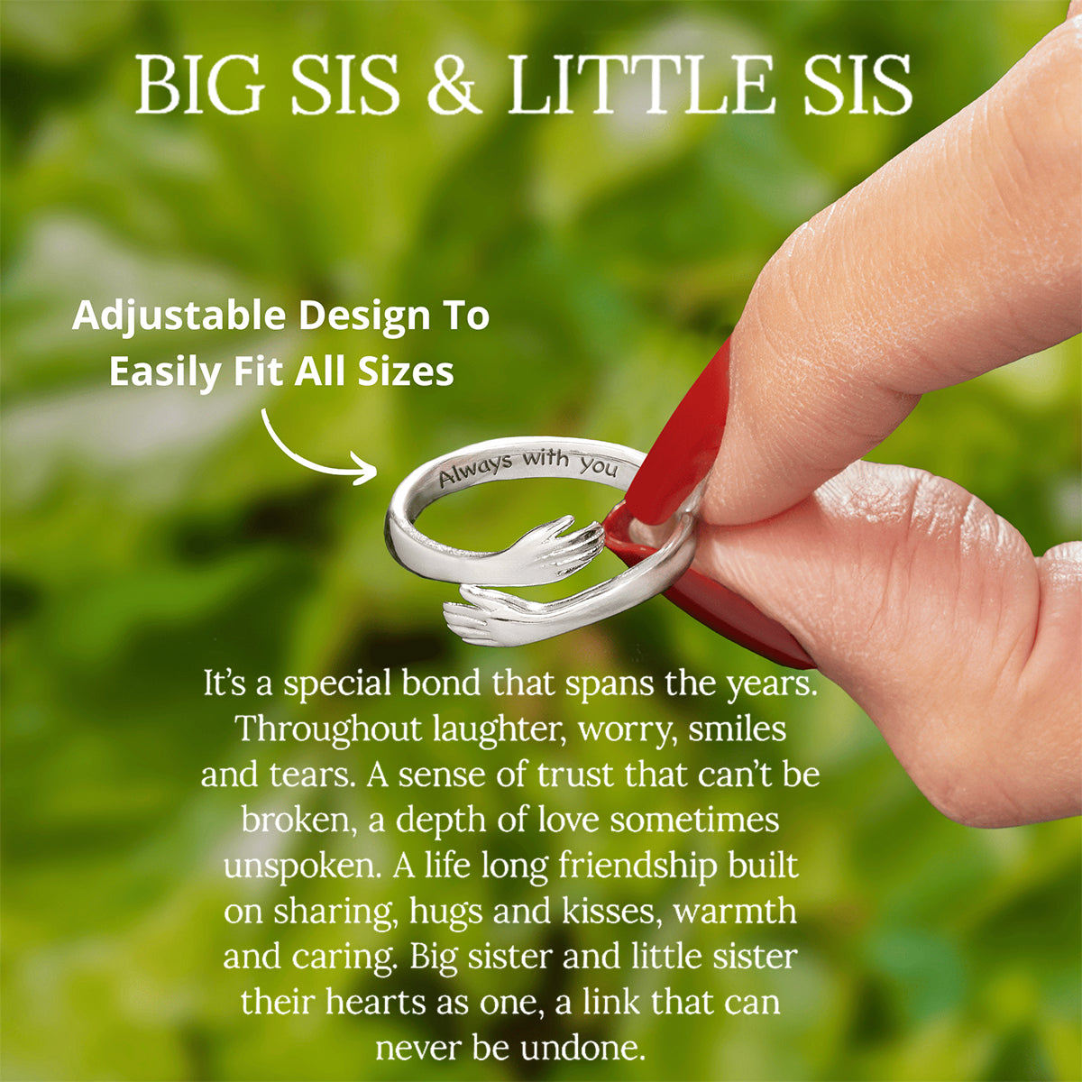 To My Sister-Hug Ring
